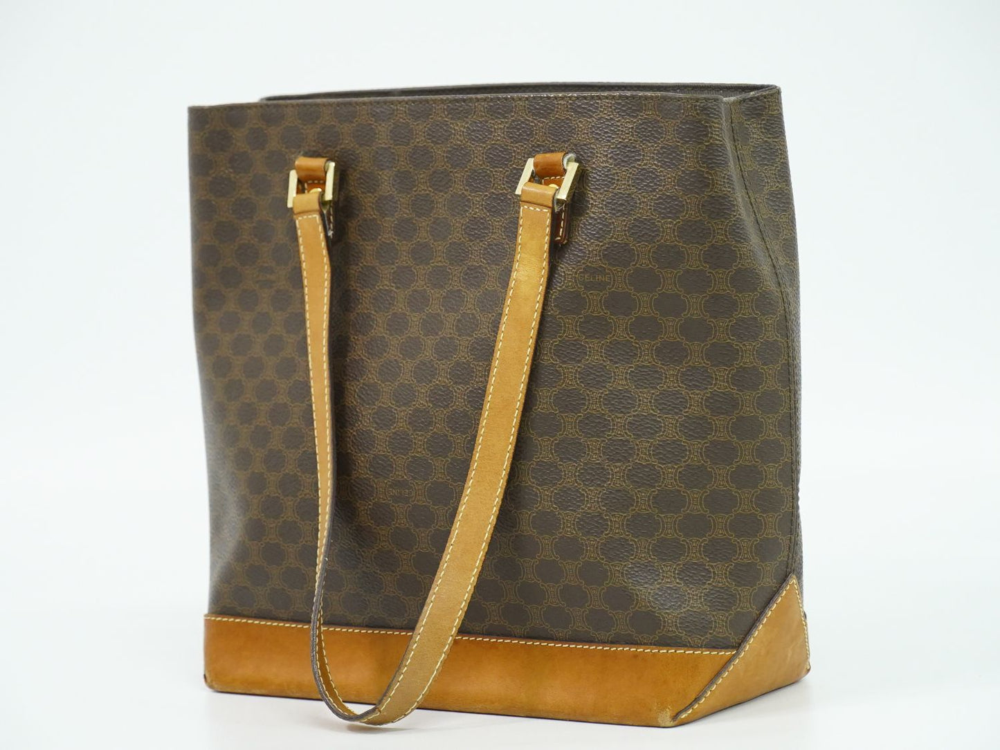 CELINE マカダム トートバッグ ブラウン