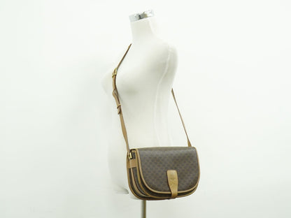 CELINE マカダム ショルダーバッグ ブラウン