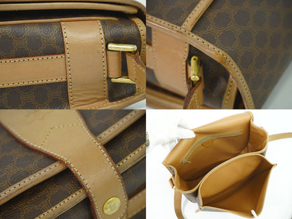 CELINE マカダム ショルダーバッグ ブラウン