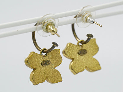 CHANEL ココマーク クローバー ピアス GP グリーン
