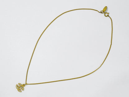 CHANEL ココマーク ラインストーン ネックレス GP ゴールド