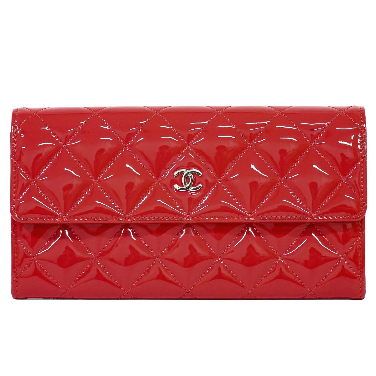 CHANEL シャネル ココマーク マトラッセ 長財布 レッド