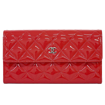 CHANEL シャネル ココマーク マトラッセ 長財布 レッド