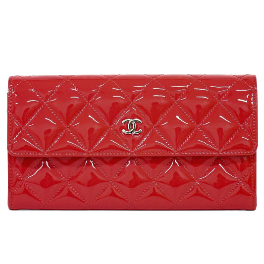 CHANEL シャネル ココマーク マトラッセ 長財布 レッド
