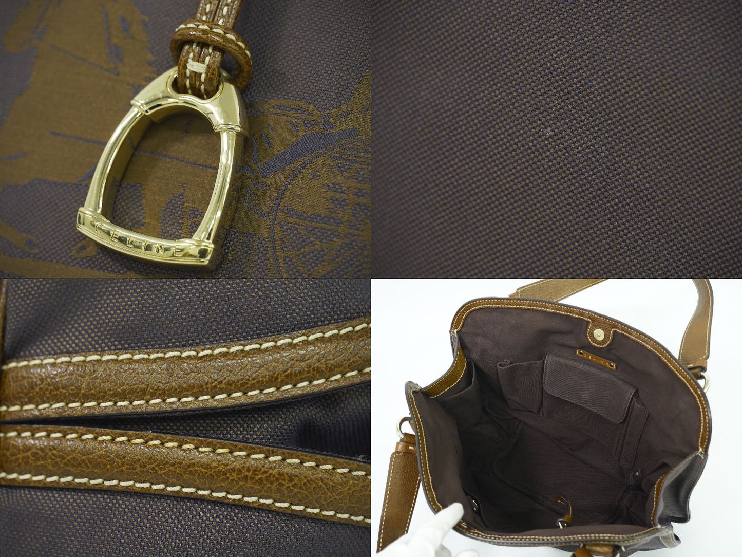 CELINE 馬車ロゴ トートバッグ ブラウン