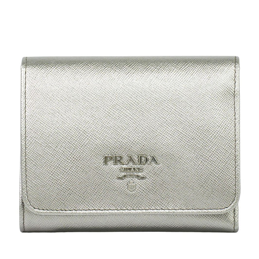 PRADA サフィアーノ 折財布 シルバー