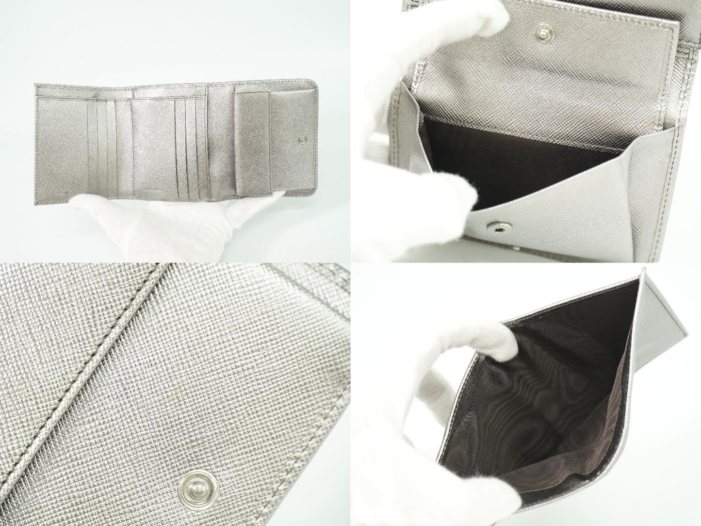 PRADA サフィアーノ 折財布 シルバー