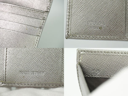 PRADA サフィアーノ 折財布 シルバー
