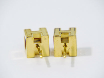 HERMES Hキューブ ピアス GP アイボリー