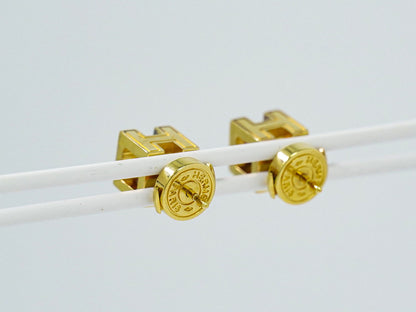 HERMES Hキューブ ピアス GP アイボリー