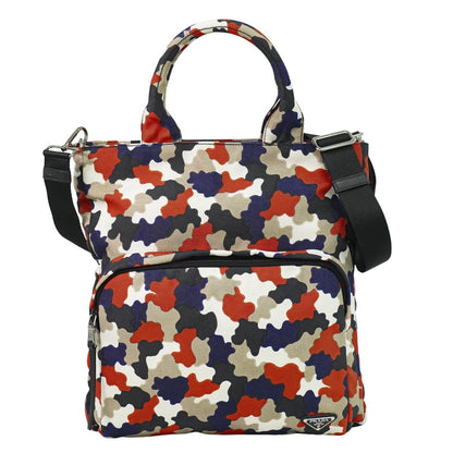 PRADA カモフラージュ 2WAY ショルダーバッグ ブラック マルチカラー