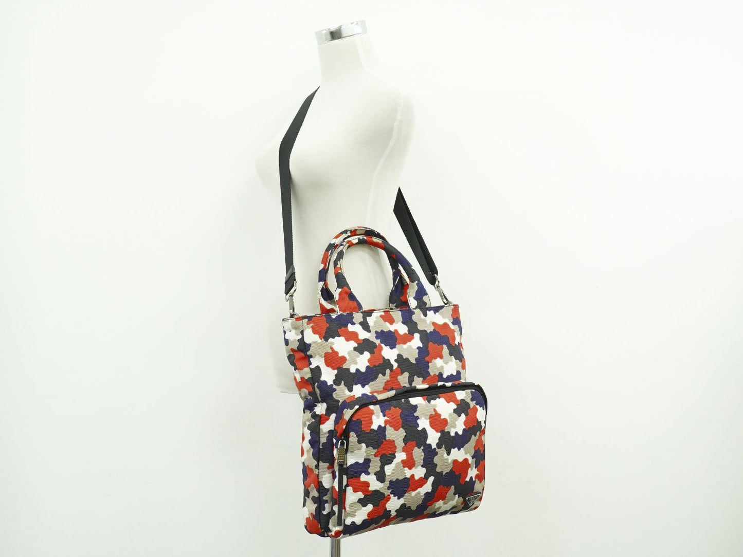 PRADA カモフラージュ 2WAY ショルダーバッグ ブラック マルチカラー