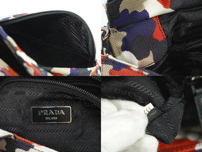 PRADA カモフラージュ 2WAY ショルダーバッグ ブラック マルチカラー