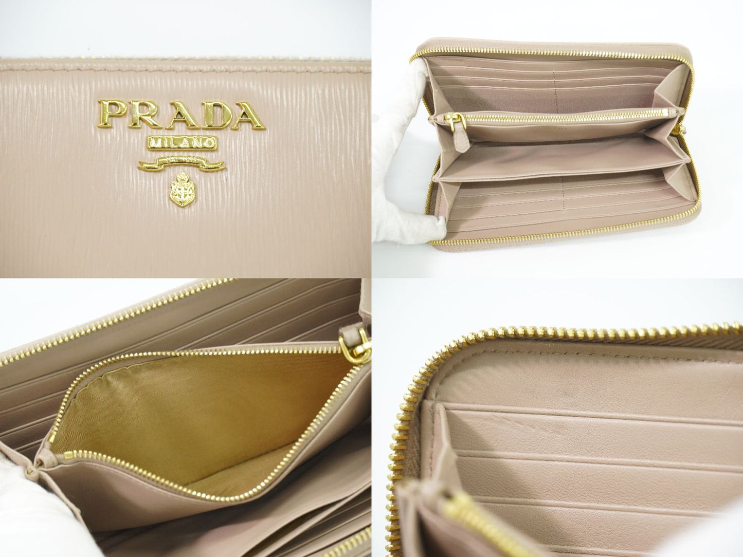 PRADA ラウンドファスナー 長財布 ベージュ