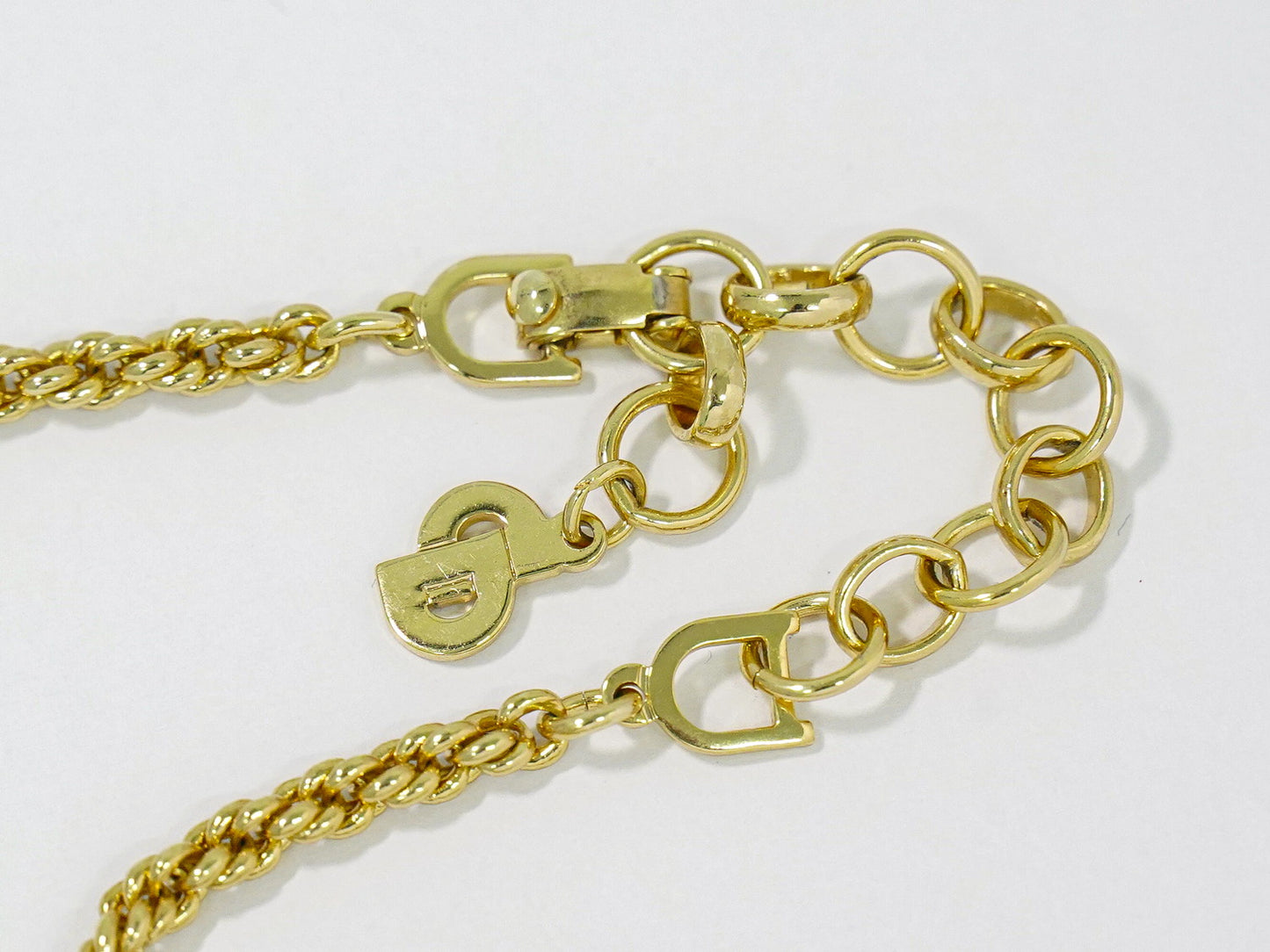 Christian Dior ラインストーン ネックレス GP ゴールド