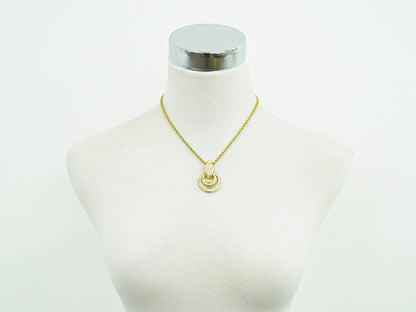 Christian Dior ラインストーン ネックレス GP ゴールド