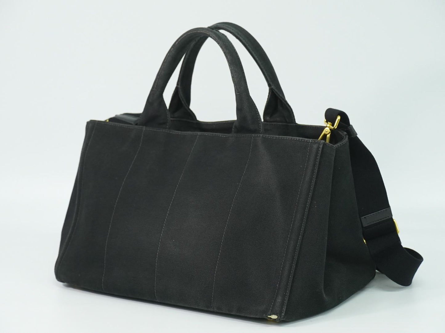 PRADA カナパ ビジュー 2WAY ショルダーバッグ ブラック B2642O