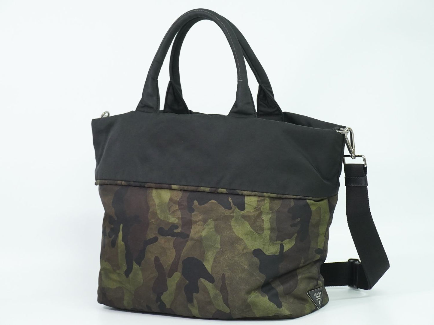 PRADA テスート リバーシブル 2WAY ショルダーバッグ ブラック グリーン ブラウン BR4521