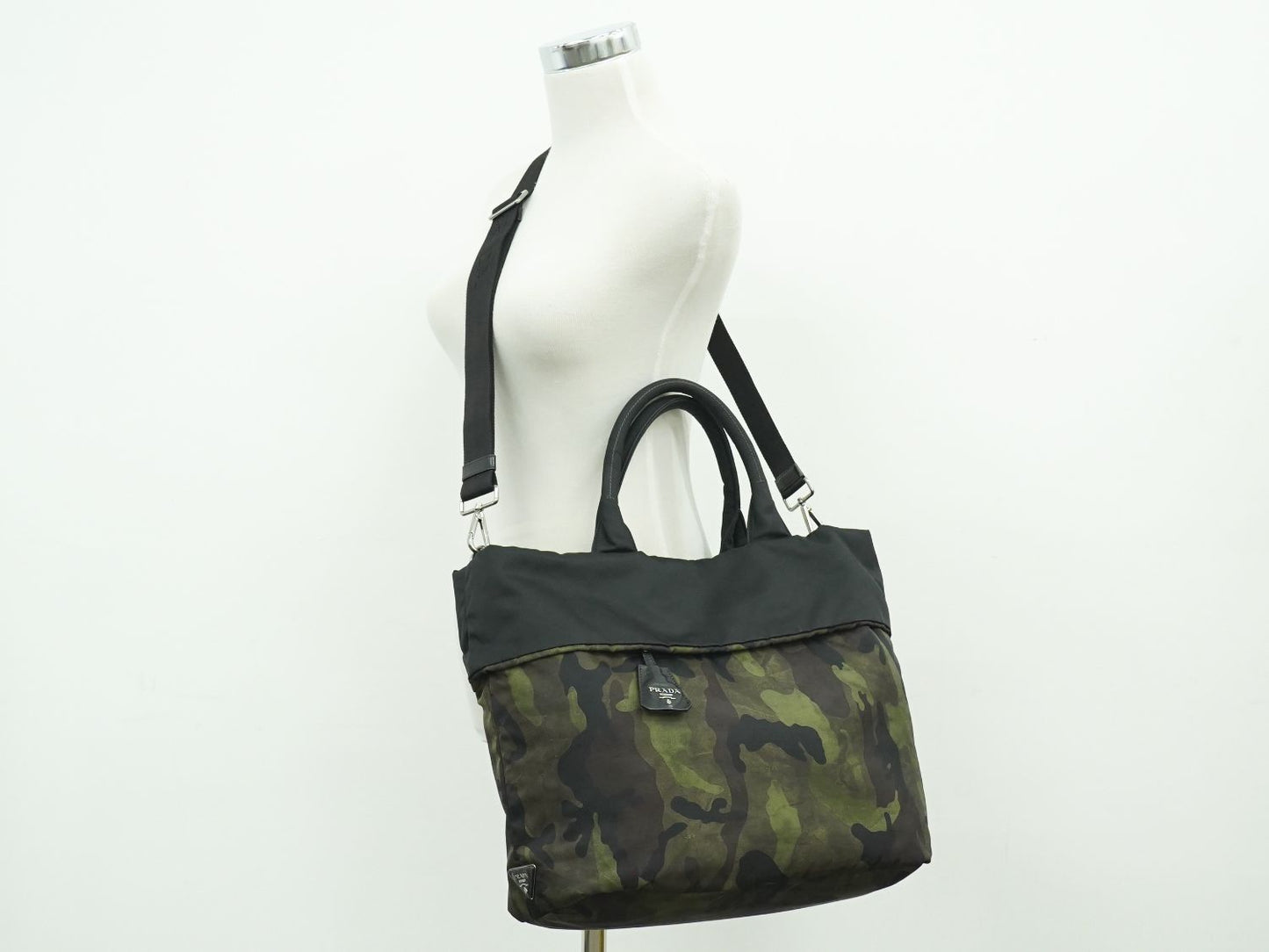 PRADA テスート リバーシブル 2WAY ショルダーバッグ ブラック グリーン ブラウン BR4521