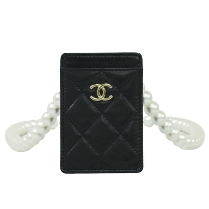 CHANEL ココマーク マトラッセ カードケース ブラック