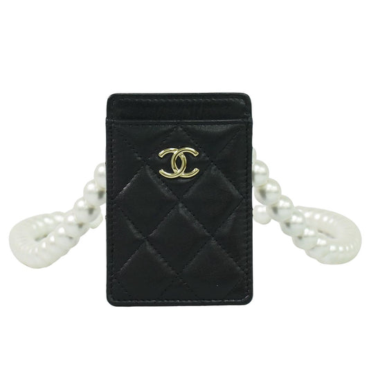 CHANEL ココマーク マトラッセ カードケース ブラック