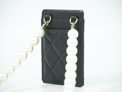 CHANEL ココマーク マトラッセ カードケース ブラック