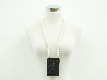 CHANEL ココマーク マトラッセ カードケース ブラック