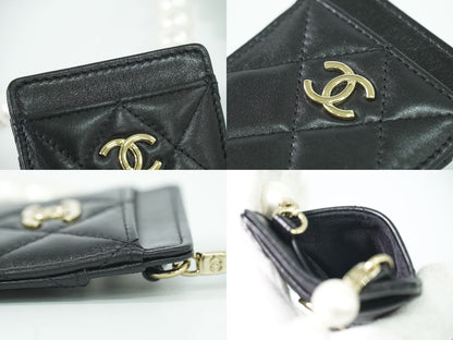 CHANEL ココマーク マトラッセ カードケース ブラック