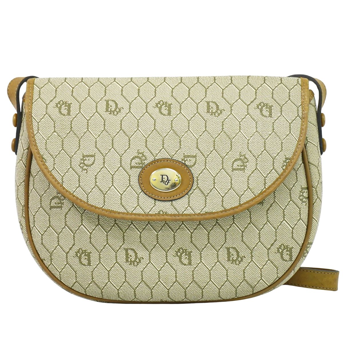 Christian Dior ハニカム柄 ショルダーバッグ ベージュ