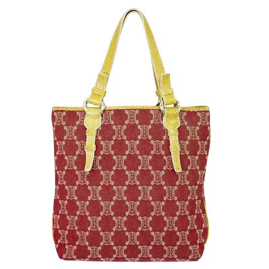 CELINE マカダム トートバッグ レッド
