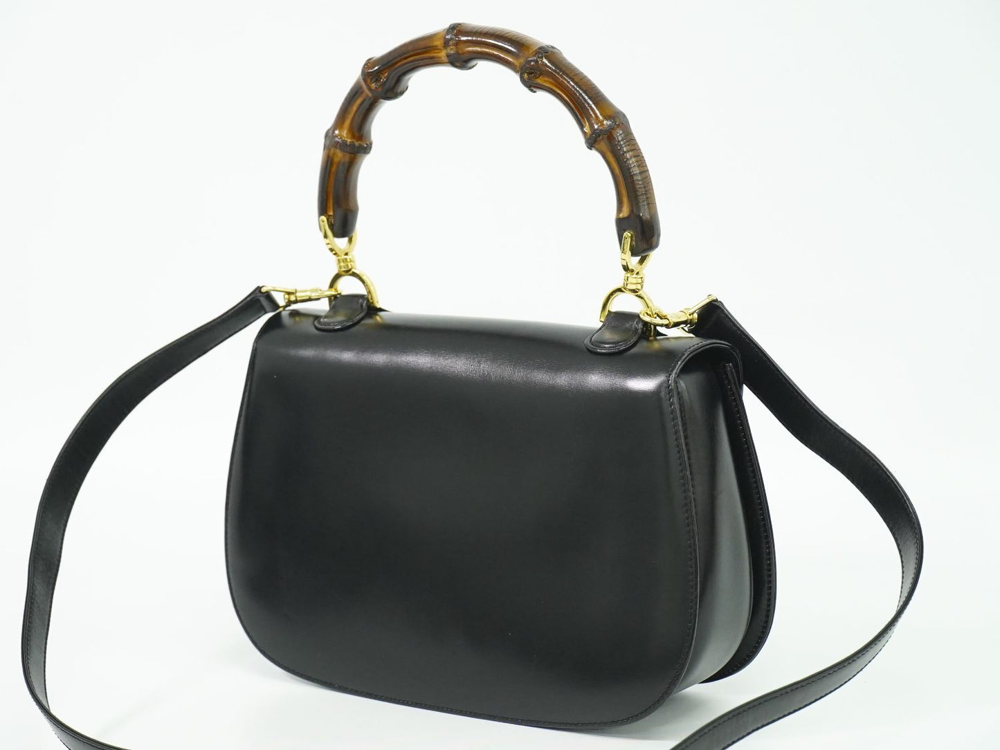 GUCCI バンブー 2WAY ショルダーバッグ ブラック