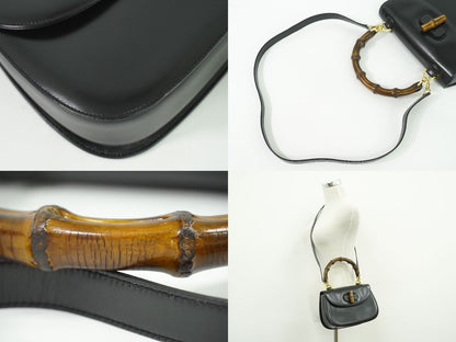 GUCCI バンブー 2WAY ショルダーバッグ ブラック