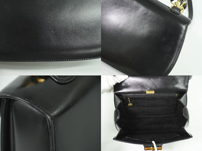 GUCCI バンブー 2WAY ショルダーバッグ ブラック