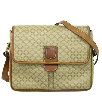 CELINE マカダム ショルダーバッグ ベージュ