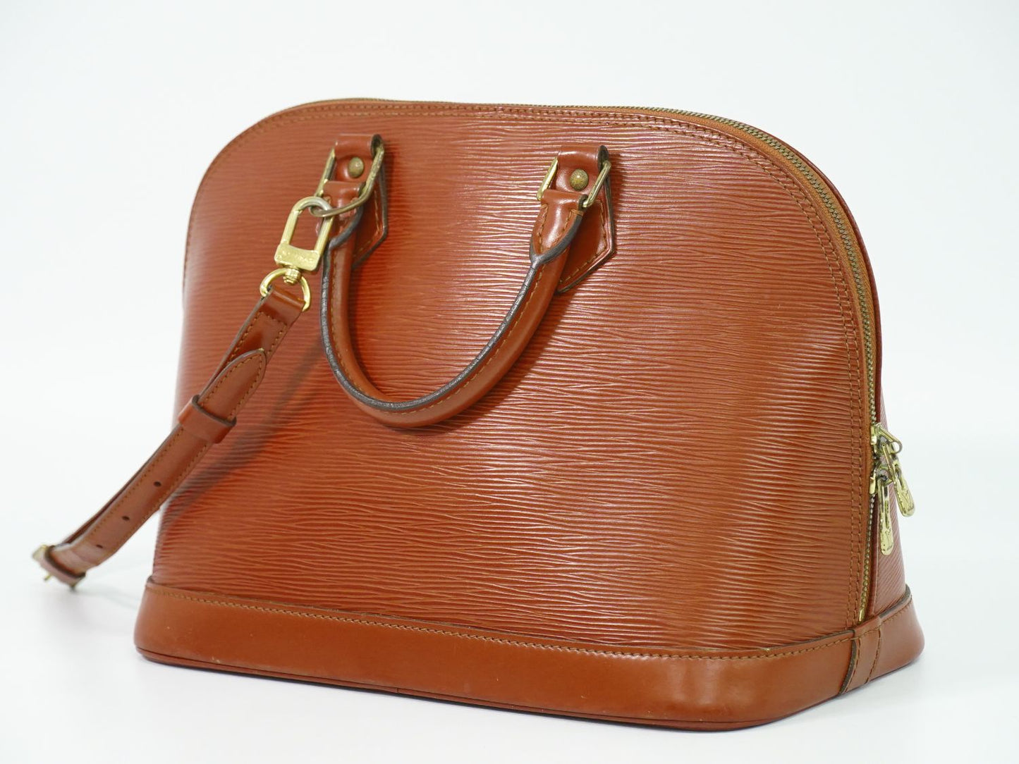 LOUIS VUITTON アルマ 別売りストラップ付き エピ レザー 2WAY ショルダーバッグ ケニアブラウン M52143