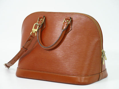 LOUIS VUITTON アルマ 別売りストラップ付き エピ レザー 2WAY ショルダーバッグ ケニアブラウン M52143