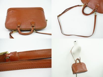 LOUIS VUITTON アルマ 別売りストラップ付き エピ レザー 2WAY ショルダーバッグ ケニアブラウン M52143