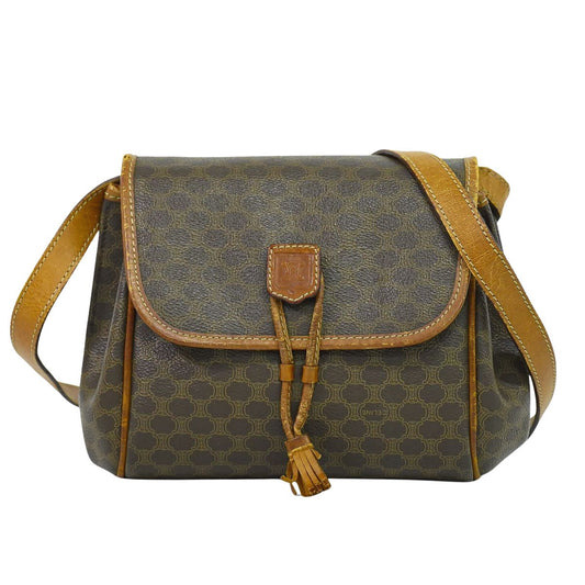 CELINE マカダム ショルダーバッグ ブラウン