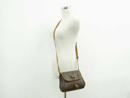 CELINE マカダム ショルダーバッグ ブラウン