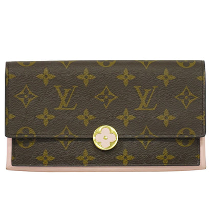 LOUIS VUITTON ポルトフォイユ フロール モノグラム 長財布 ブラウン ピンク M64586