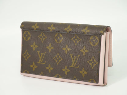 LOUIS VUITTON ポルトフォイユ フロール モノグラム 長財布 ブラウン ピンク M64586