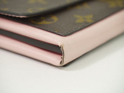 LOUIS VUITTON ポルトフォイユ フロール モノグラム 長財布 ブラウン ピンク M64586