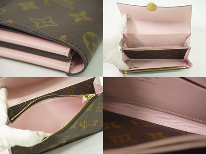 LOUIS VUITTON ポルトフォイユ フロール モノグラム 長財布 ブラウン ピンク M64586