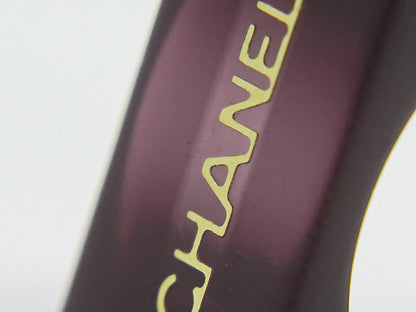 CHANEL ロゴ リング 13.5号 プラスチック パープル ベージュ