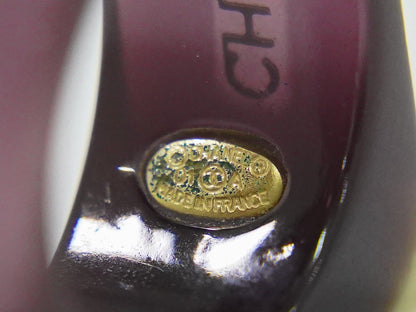 CHANEL ロゴ リング 13.5号 プラスチック パープル ベージュ