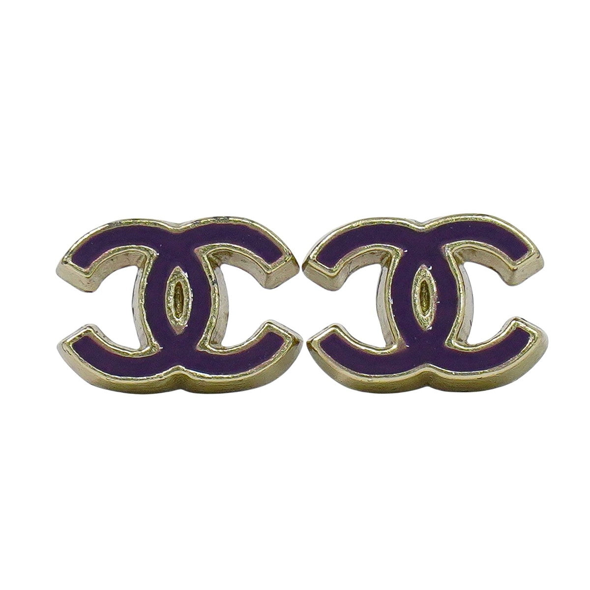 CHANEL ココマーク ピアス メタル パープル