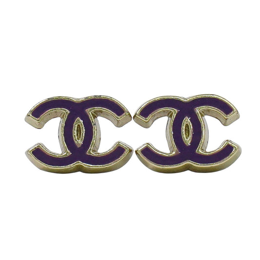 CHANEL ココマーク ピアス メタル パープル