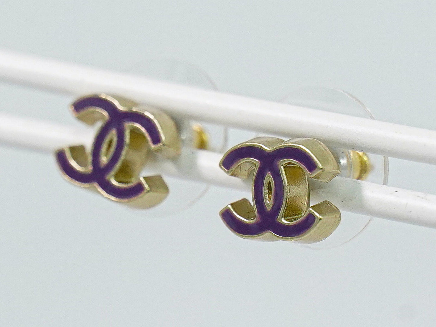 CHANEL ココマーク ピアス メタル パープル