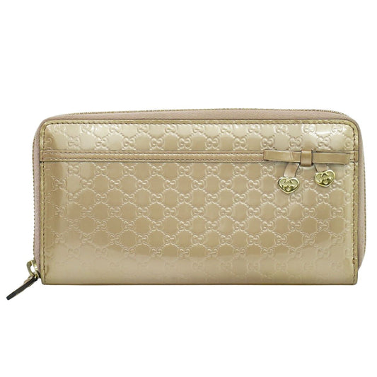 GUCCI マイクログッチシマ 長財布 メタリックピンク 258406