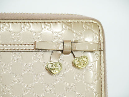 GUCCI マイクログッチシマ 長財布 メタリックピンク 258406